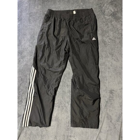 Adidas Insulated Windbreaker Pants Mens Large Black Striped - Picture 1 of 9